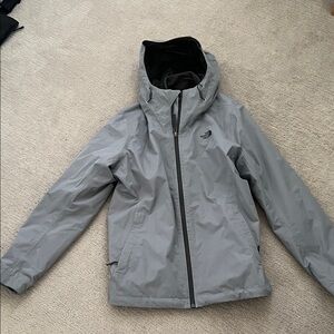 The North Face Light Gray Hooded Shell Jacket